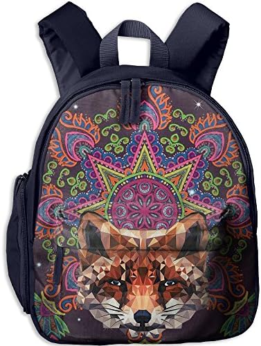 Kids Children Backpack Fox Cartoon Lightweight Oxford Waterproof School Book Bag Double Zipper Closure