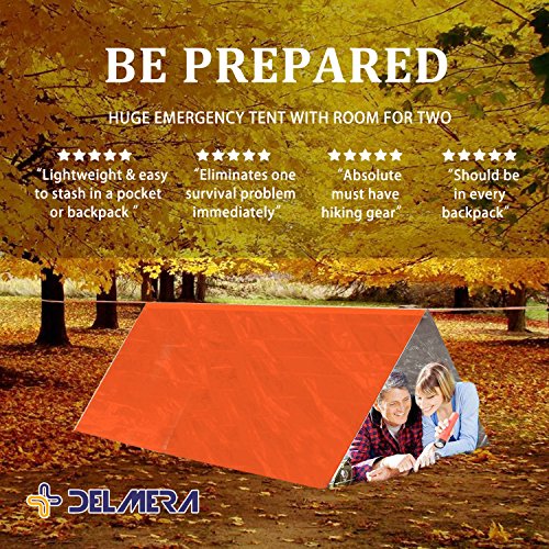 Delmera Emergency Survival Tent 2 Person, Lightweight Waterproof