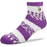For Bare Feet NFL Cozy Soft Slipper Socks - Home Socks for Ultimate Comfort - Gameday Apparel - Luxuriously Plush and Cozy - Unisex (Minnesota Vikings - Purple, One Size)