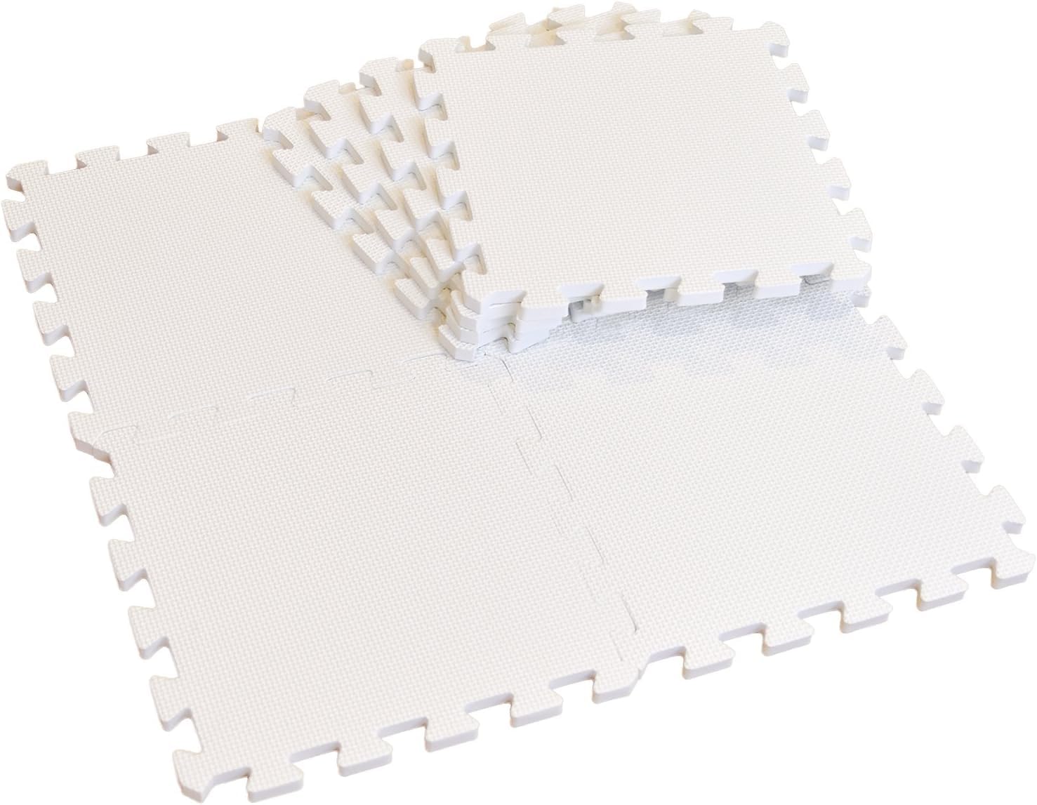 ユノックス ジョイントマット 30x30㎝ 極厚約14mm ホワイト 8枚セット 厚さ1.4cm 床保護 キズ防止 防音 振動・衝撃吸収 断熱効果 床材 子供部屋に最適商品画像