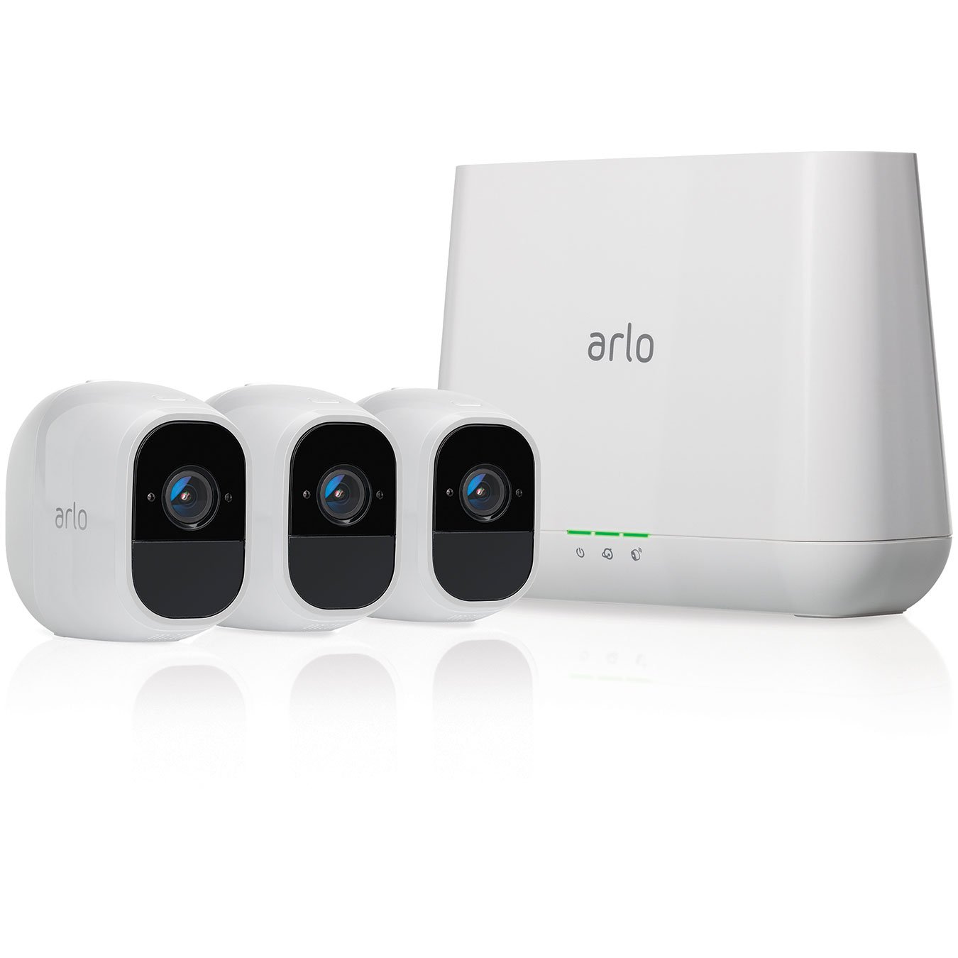 Arlo Pro2 Wireless Home Security Camera System CCTV, Wi-Fi, Alarm, Rechargeable, Night Vision, Indoor or Outdoor, 1080p, 2-Way Audio, Free Cloud Storage, 3 Camera Kit, VMS4330P
