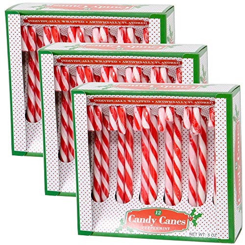 CANDY CANE PEPPERMINT RED & WHITE GIFT SET | 12 PIECES IN EACH BOX – PACK OF 3-36 TOTAL COUNT | INDIVIDUALLY WRAPPED | INCLUDES TO & FROM GIFT TAGS (RED)