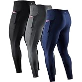 NELEUS Men's Compression Baselayer Running Tights Gym Leggings with Pockets