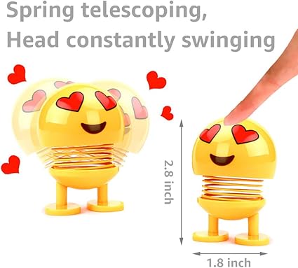Amazon かわいい絵文字スプリングボブルヘッド人形 4個パック 面白いスマイリーフェイスバウンスおもちゃ 車のインテリアアクセサリー装飾 ホームオーナメント パーティー記念品 ノベルティ顔文字 振りかけヘッドダンスおもちゃ 楕円 風船 バルーン おもちゃ