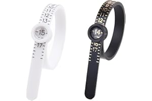 Kare & Kind 2X Ring Sizer Measuring Tool - US Size 1-17 - Measure Finger Size Accurately - Reusable Clear Print with Magnifyi