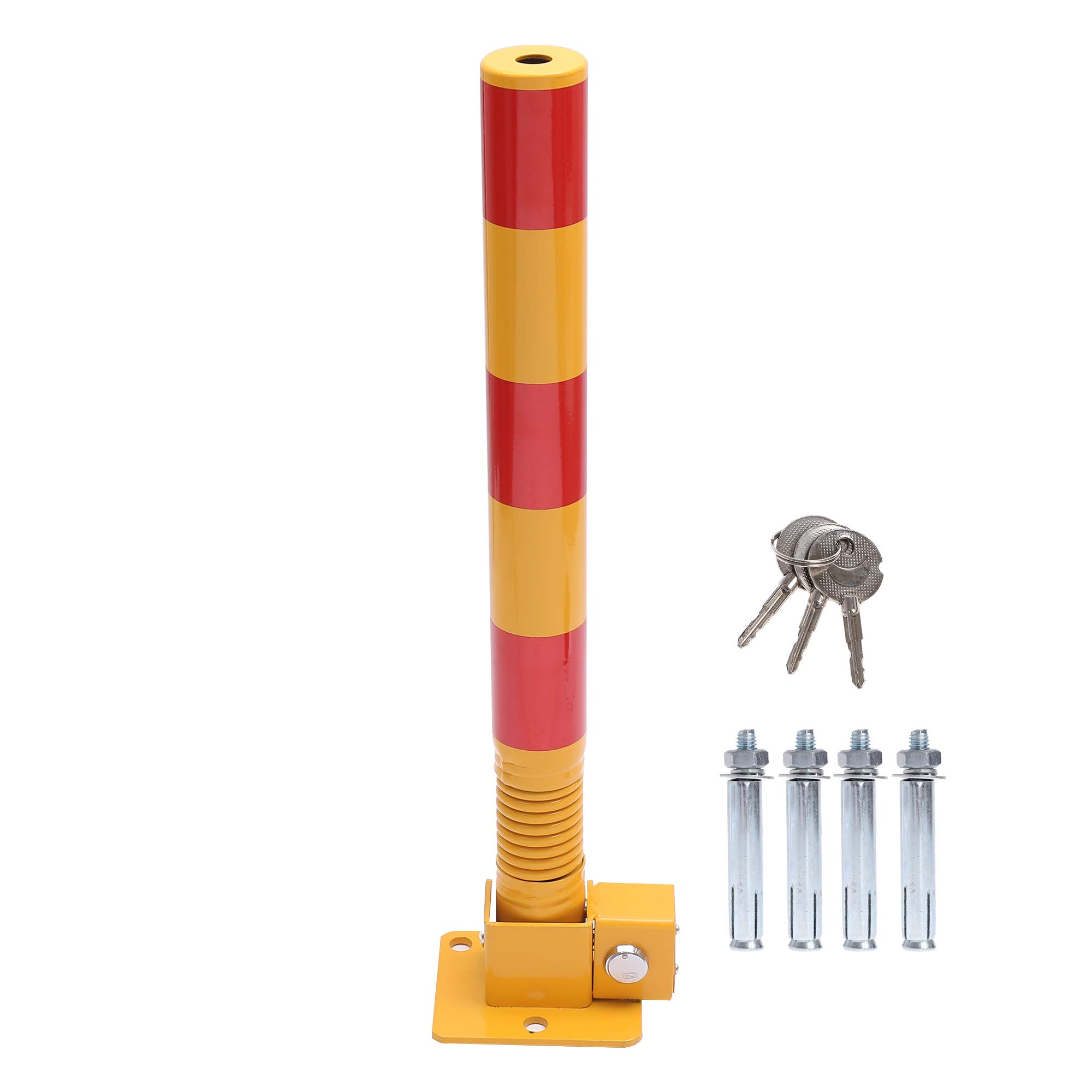 KATSU Car Parking Space Lock Bollard YLW-Red 600mm with Spring