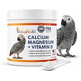 UnRuffledRx&trade; Bird Calcium Plus with Magnesium and D3, Dissolves Clear and Tasteless in Water, Supports Bone, Muscle, Feather and Egg Health, 45 Servings, Made in FDA-Registered USA Facility