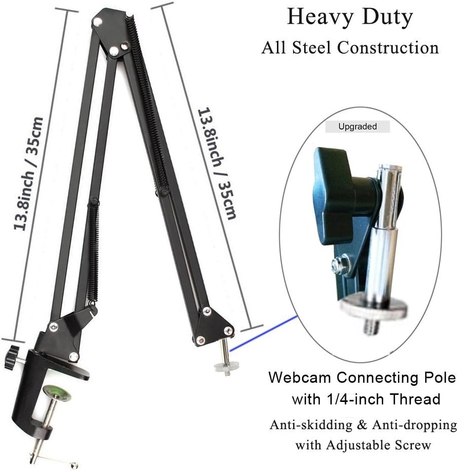 Tencro Webcam Stand Desktop Scissor Arm Holder Camera Desk Clamp Mount for Logitech Webcam C922 C930e C930 C920 C615 - Image 5