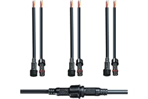 NEWNEWLIU 3Pin Waterproof Connector,3 Wire Electrical Connector,with 18AGW 20CM Male Female Plug LED Connector,for Car,Truck,Boat,Indoor/Outdoor LED Strip Lights(4Pairs)