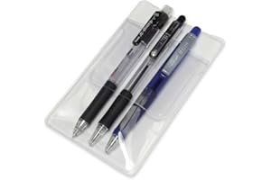 PENCILTHINGS QMET Pocket Protector, Classic Transparent 12 Pack