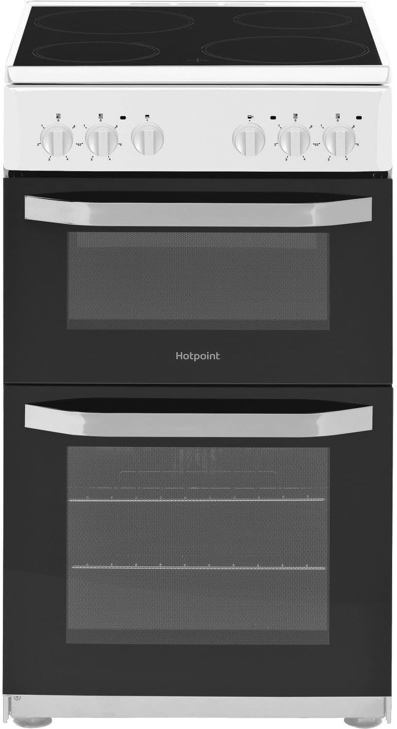Hotpoint 50cm Double Cavity Electric Cooker White HD5V92KCW