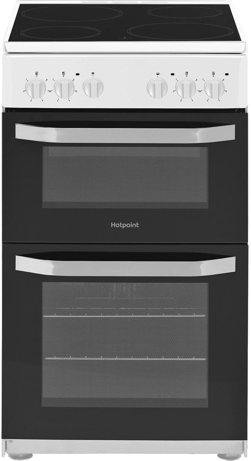 Hotpoint 50cm Double Cavity Electric Cooker White HD5V92KCW