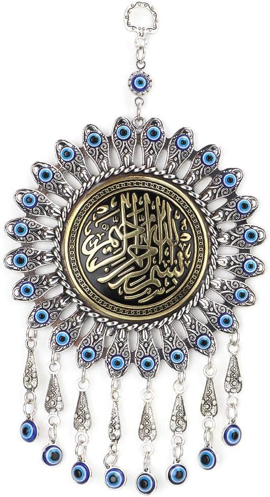 Hztyyier Turkish Blue Evil Eye Beads Ornament Amulet Delicate Blue Glass Pendant Home Lucky Protection Wall Hanging Decor