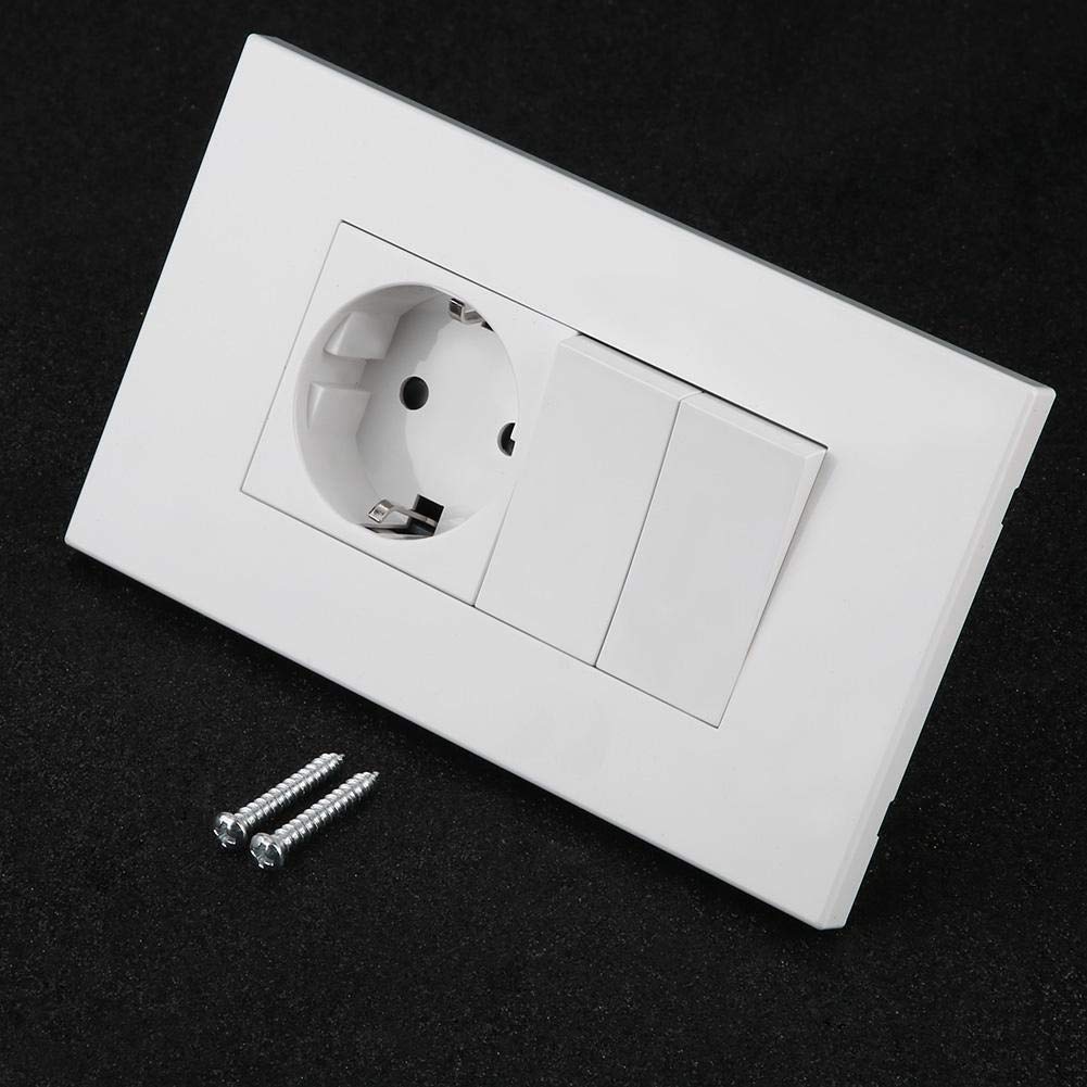 KSTE Single Outlet Wall Mounted Adapter Socket with Double Switch(GB)
