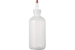 Consolidated Plastics Boston Round Bottles with Yorker Dispensing Cap, LDPE, 8 oz., 24 Piece