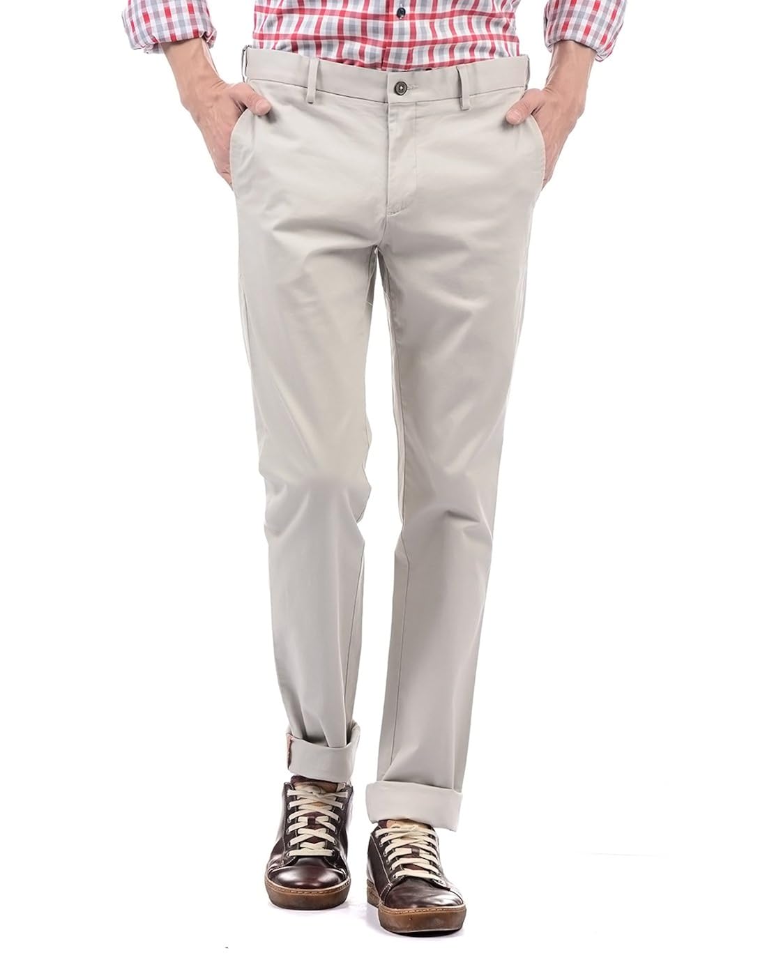 arrow sports men's straight fit casual trousers