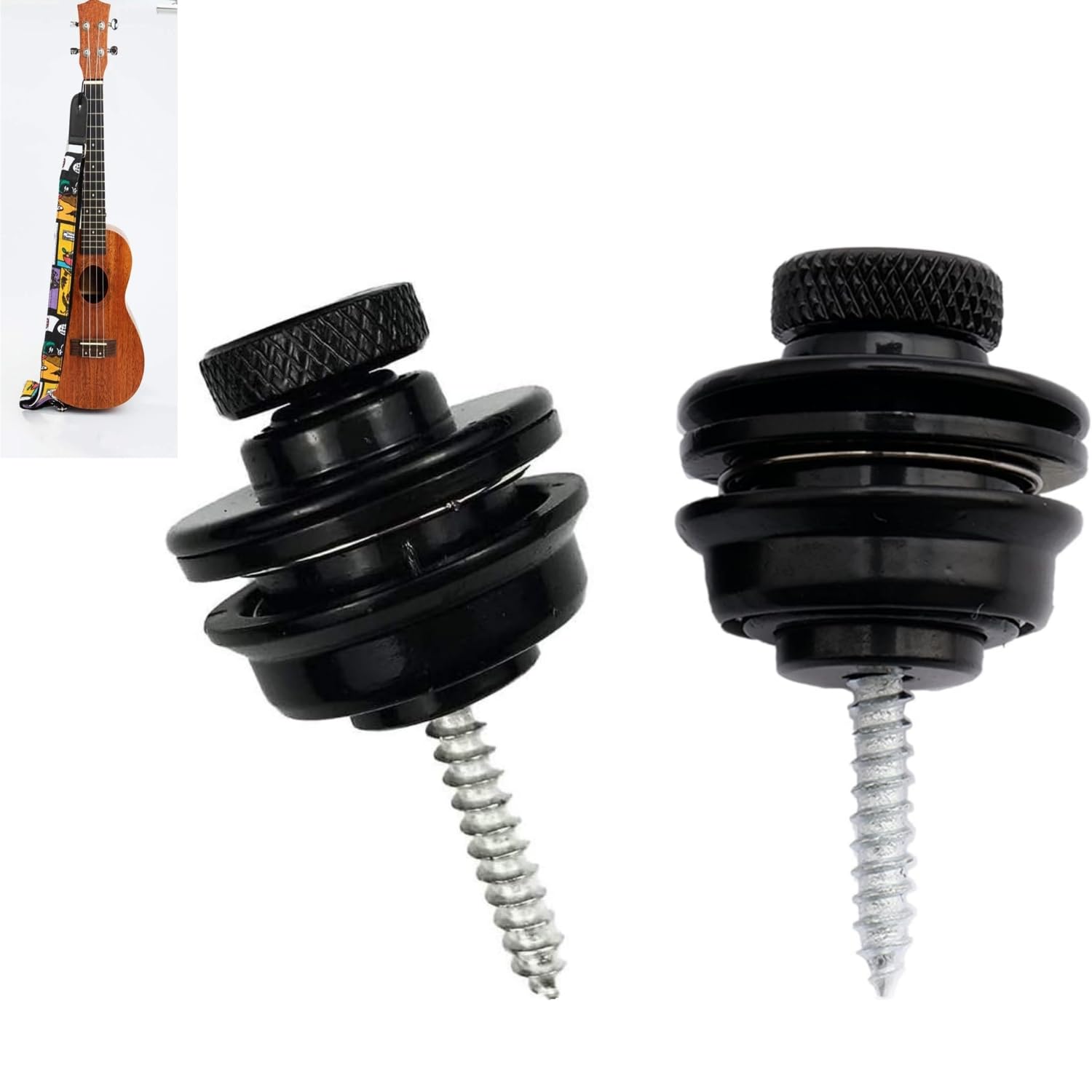 BOBOZHONG Guitar Strap Locks,2 Pack Strap Lock Set Buttons Security Quick Release Straplocks Strap Parts Guitar Strap Buttons for Electric Acoustic Guitar or Bass