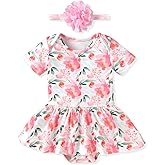 Aalizzwell Newborn Infant Baby Girls Bodysuit Dress