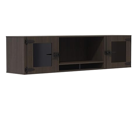 Amazon Com Safco Mirella 72 Wall Mounted Hutch With Glass Doors