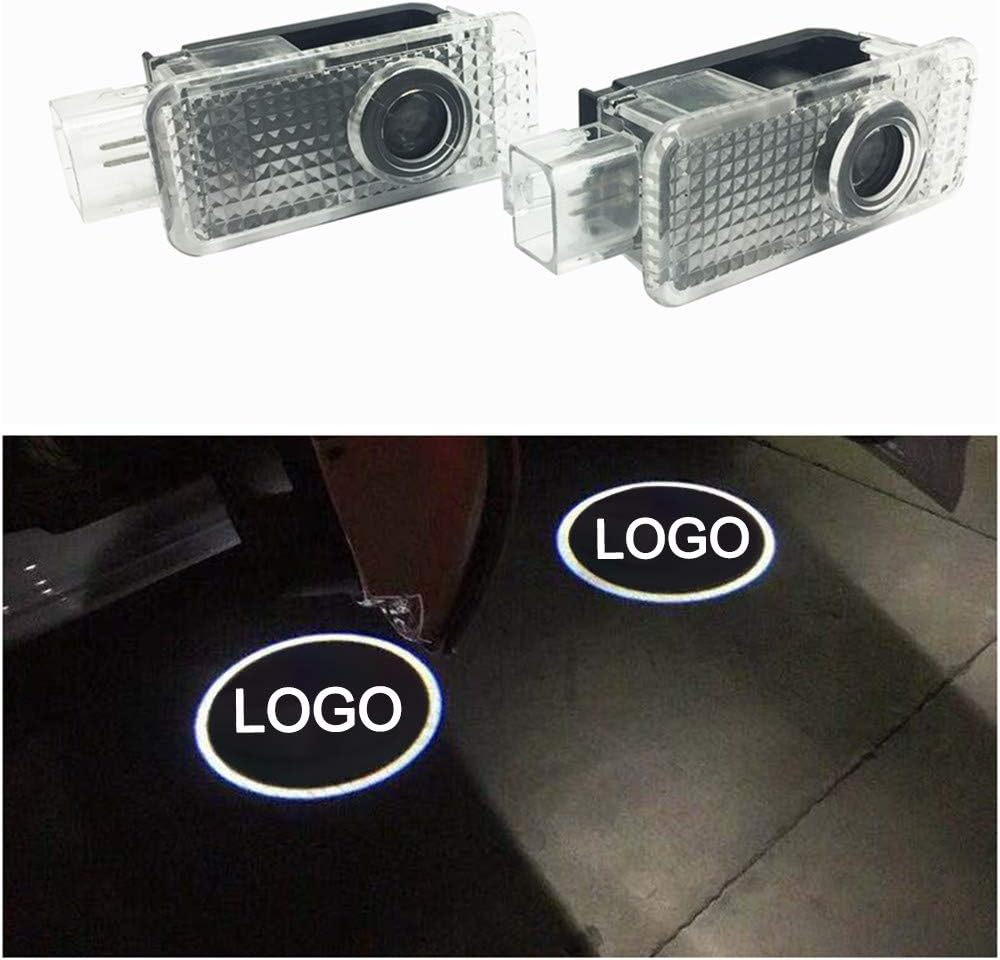 2Pcs Car Door LED Laser Logo Projector Light for AUDI Ghost Shadow Welcome Lights Symbol Emblem Courtesy Step Lights Ground Lamp Kit for Audi Series