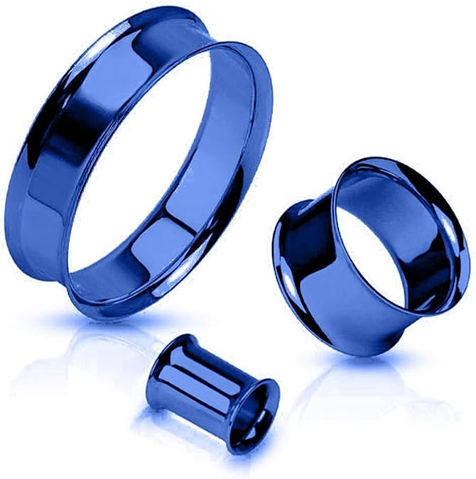 Flesh Tunnel / Plug Unisex In Acciaio Chirurgico – Forma Svasata Con Croce E Cristallo (Taffstyle)