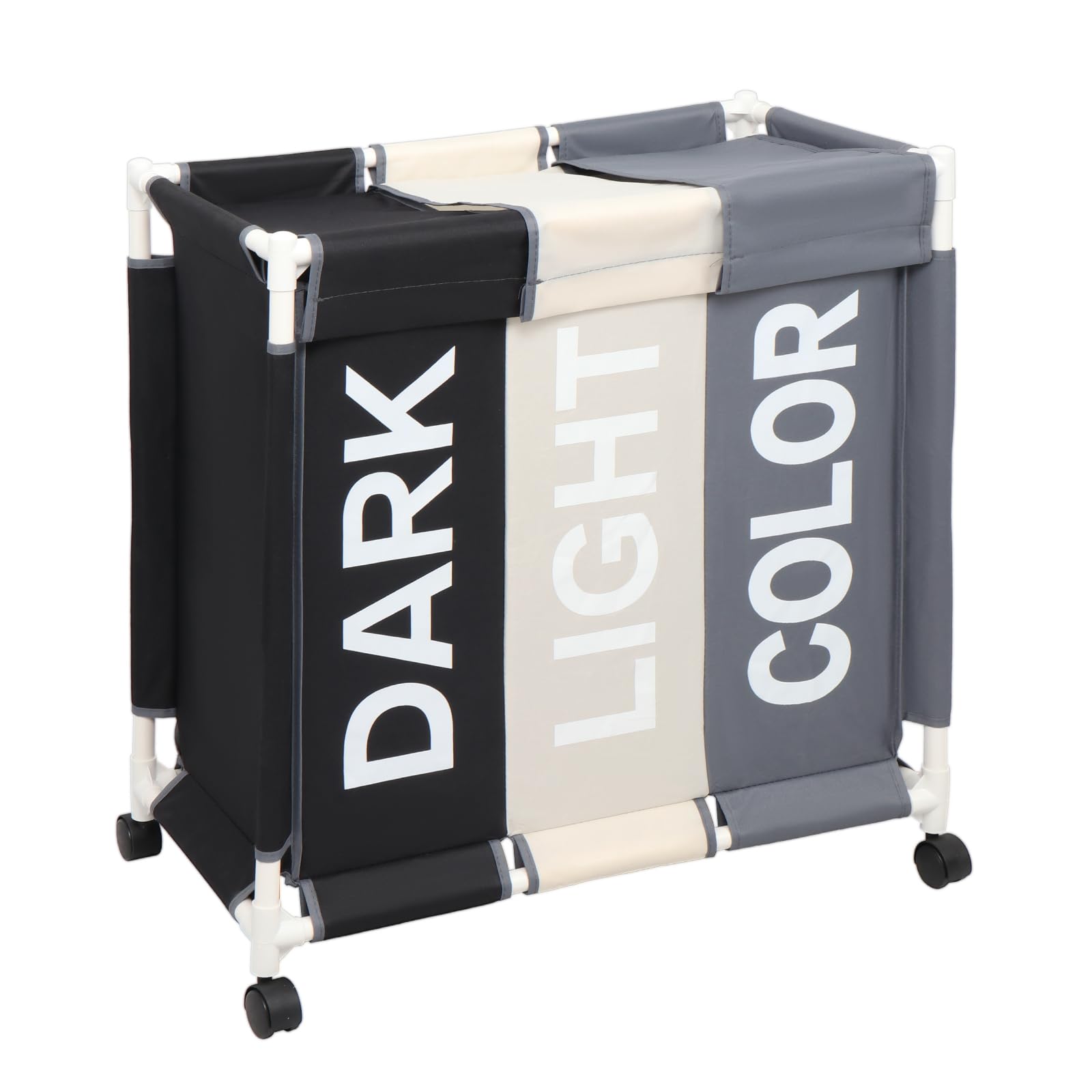 Photo 1 of *MISSING PARTS*
ASHARE Laundry Basket 3 Section Freestanding Laundry Hamper Dirty Clothes Basket Sorter with Lid and Rolling Wheel, White+Dark+Grey