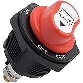 GMAPATS ​Battery Disconnect Switch 200A 12-48V, Master Kill Switch for Car, Marine, RV, Truck, Tractor, Waterproof Power Cut Off Isolator with ON/Off Operation