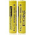 funkawa (2- Pack) Shockli 16650 1800mAh Rechargeable 3.7V Batteries[ Replacement for 2 x CR123 ] - Protected Battery