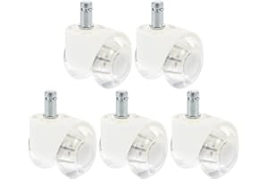 Kichvoe 5pcs 2-inch Pu Caster Wheels for Office Chair, Dual-Wheel Silent Rollers Steel Spring, Furniture