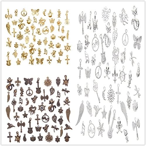 Ownsig 150 Pieces Mixed Styles Charms Pendants DIY Jewelry for Necklace Bracelet (04#)
