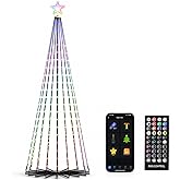 Outdoor Prelit LED Waterproof Smart Christmas Cone Tree with RemoteTimer App Control Valentines Tree Mystical Glow String Lights Arbol de Navidad Outside Decor year round outdoor lights for house