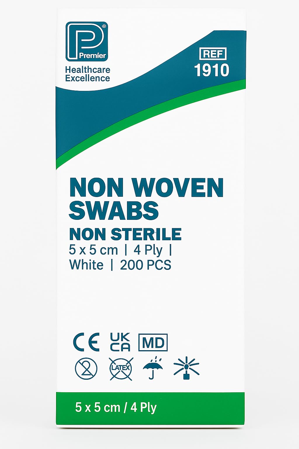 Gauze swabs, Non-Sterile 5cm x 5cm, 4Ply (x200) - Non-Woven and Soft