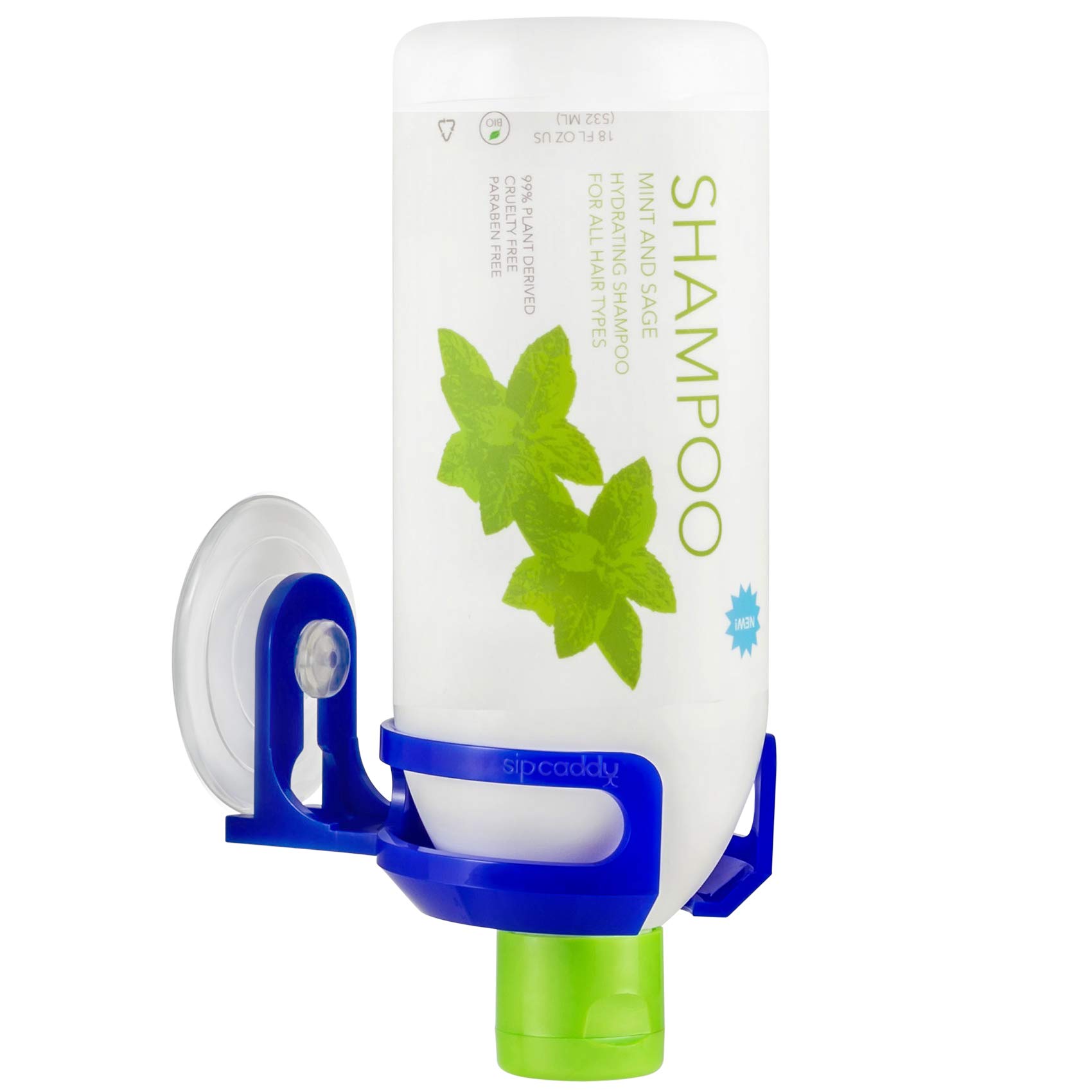 SipCaddy Shower Portable Cupholder Caddy For Beer & Wine Suction Cup Drink Holder Blue