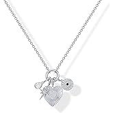 PAVOI 14K Gold Plated Cluster Toggle Pendant Heart Charm Necklace for Women - Chain Heart, Star, Gemstone Evil Eye, Teardrop Cubic Zirconia Pendant Gold Charms Necklaces - Valentines Day Trendy Jewelry