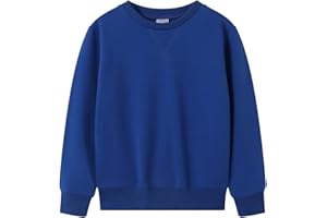 Spring&Gege Youth Basic Sport Crewneck Pullover Sweatshirts for Children（3-14 Years）