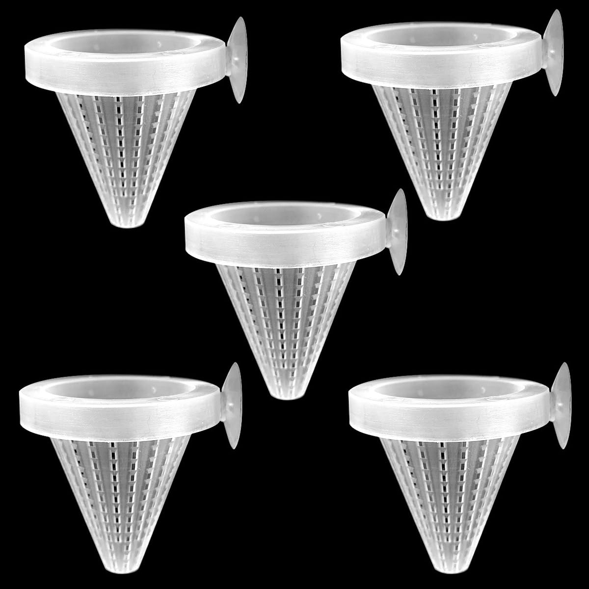 POFET 5pcs Aquarium Red Worm Feeder Turned Bloodworm Dispenser Live Frozen Fish Food Funnel Combo