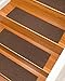 Natural Area Rugs - Polyester Carpet Stair Tread, Halton Collection, Non Skid Rubber Backed, Chocolate 9