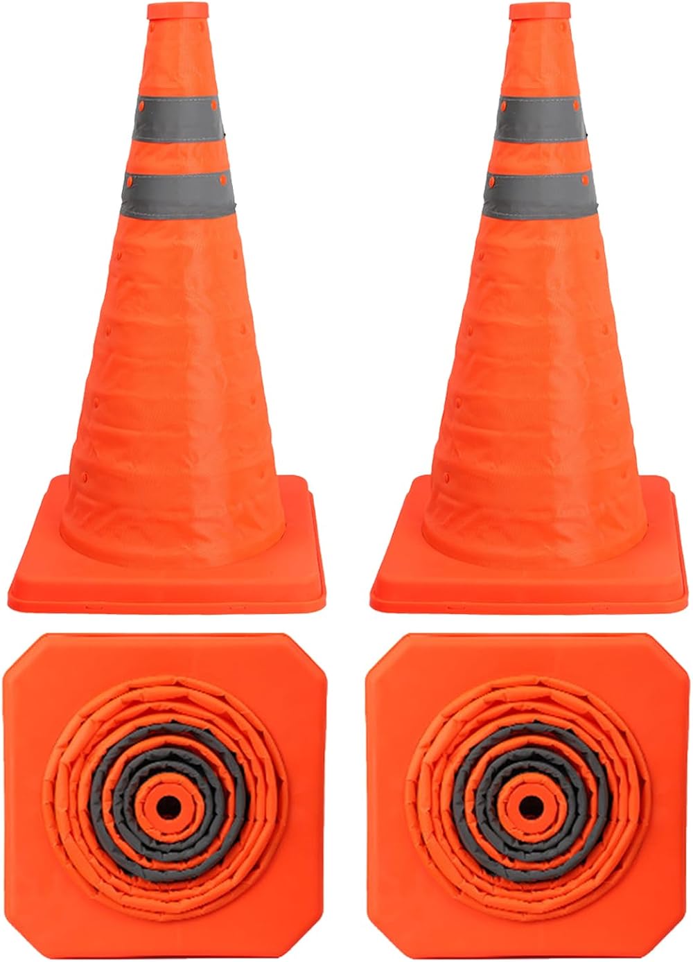 Funvalley Surperfect 18in Orange Collapsible Traffic Cones 4 Pack