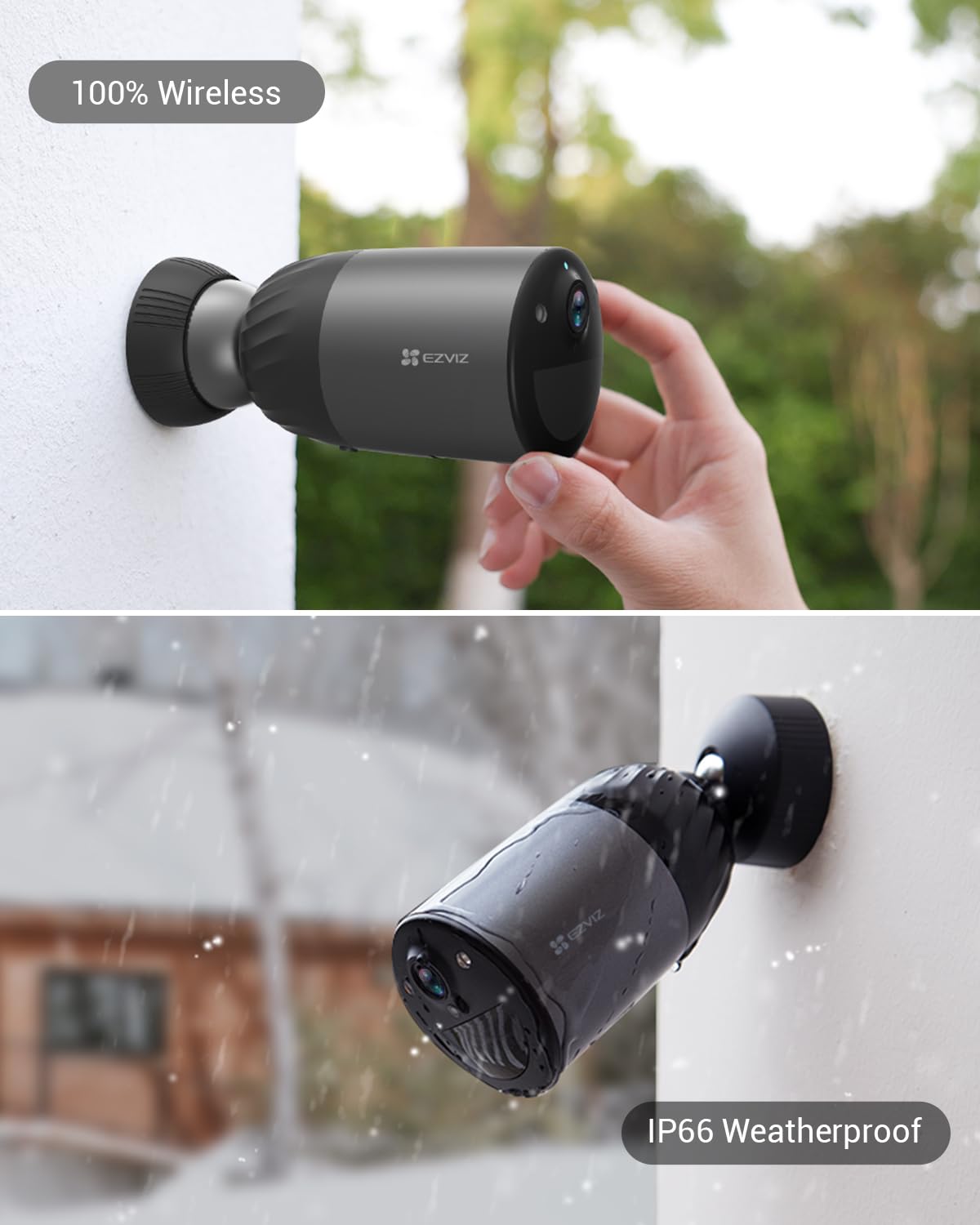 EZVIZ Solar Security Cameras Wireless Outdoor, 2K+ Camera for Home Security Outside with Color Night Vision, 2-Way Audio, AI Motion Detection and Alarm, Flood Light Surveillance Camera, Waterproof