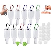 Travel Bottles with Keychain, 2oz/50ml Portable Plastic Travel Bottles Leakproof Squeeze Bottles with Flip Cap Empty…