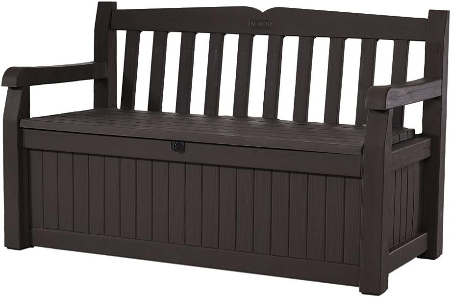 Keter Eden skikNG 70 Gal All Weather Outdoor Patio Storage Bench Deck