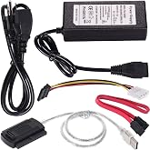 Warmstor SATA/PATA/IDE Hard Drive to USB 2.0 Adapter Converter Cable for 2.5" 3.5" Hard Disk HDD SSD with External AC Power S