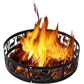 Mini Tang Fire Pit Ring - 36x9in Metal Ring for Backyard Bonfires | Wildlife Cutouts for Camping/Patio Wood-Burning Fire Pit Setup