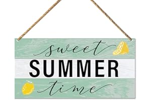 QVUXZ Hello Summer Sign Decor for Front Door, Sweet Summer Time, Summer Lemon Welcome Sign for Home Porch Decor Kitchen Dining Room Wall Art Summer Decoration for Home Office Bedroom Outdoor
