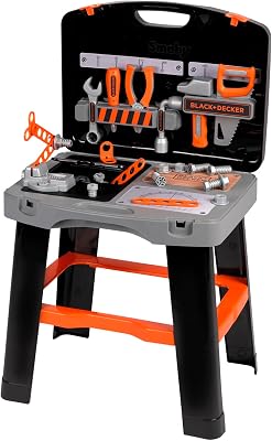 - Black+Decker - Etabli Bricolo Smart - Jouet Bricolage Enfant - 33 Accessoires et Outils - Scie, Marteau, Tournevis et Autres - A Partir de 3 Ans - Fabrication Française