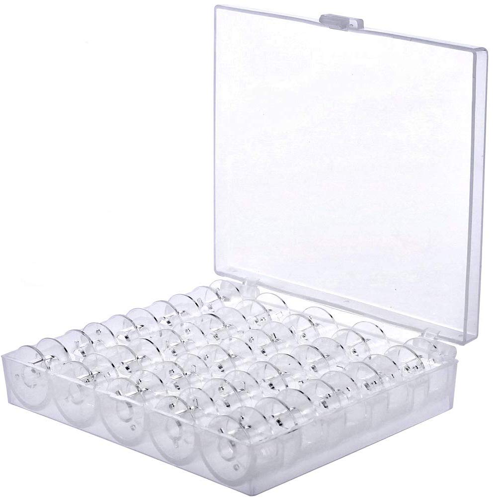 25 Pieces Sewing Machine Bobbins, BetterJonny Plastic Sewing Machine Bobbins with Storage Case Box for Brother Singer Babylock Janome Kenmore Sewing Machine