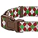 Blueberry Pet 4 Patterns Christmas Party Fair Isle Style Adjustable Dog Collar with Detachable Bow Tie, Large, Neck 18