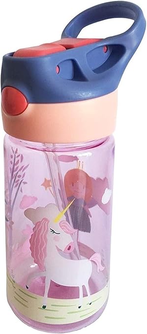 Botella Tritan Reutilizable Niños Bebes ♻ Jarra Reusable con Sistema Antigoteo de 450 ml - Facil Apertura (Con Pulsador) - Sin BPA para Uso Diario y Aprendizaje Infantil - Material Ligero y Resistente: Amazon.es: Hogar