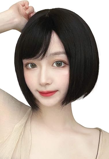 ウィッグ ショート ボブ 斜めバング レディース 普段使い ナチュラル 医療用 女性用 女装 フルウィッグ 自然 かつら Wig ネット付き ブラック フルウィッグ 通販 Amazon
