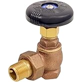 Steam Angle Radiator Valve 3/4 in.FIP x Male Union Heavy Duty Brass Steam Radiator Valve with Molded Thermal Plastic Handle